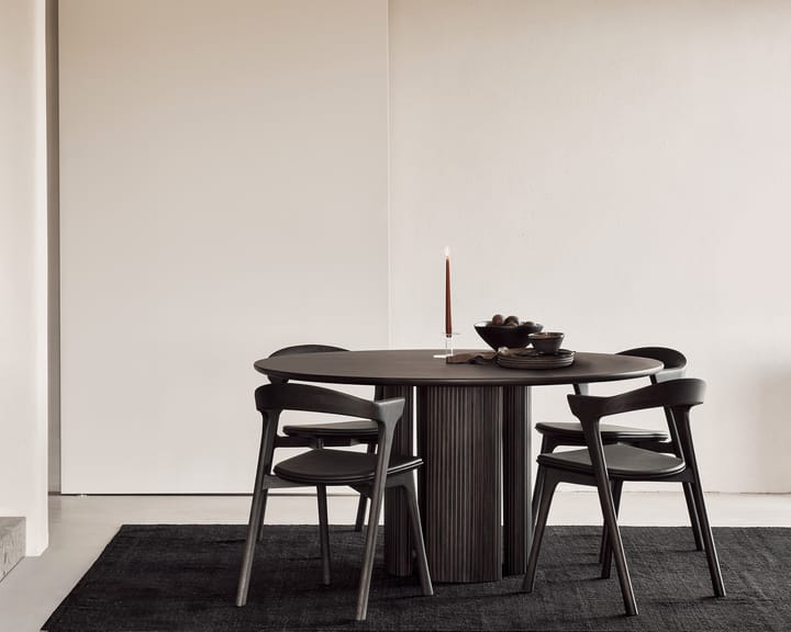 Bok chair with leather seat, Brown-stained oak-brown leather Ethnicraft