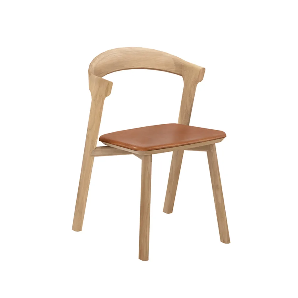 Bok chair with leather seat, Oak-cognac leather Ethnicraft