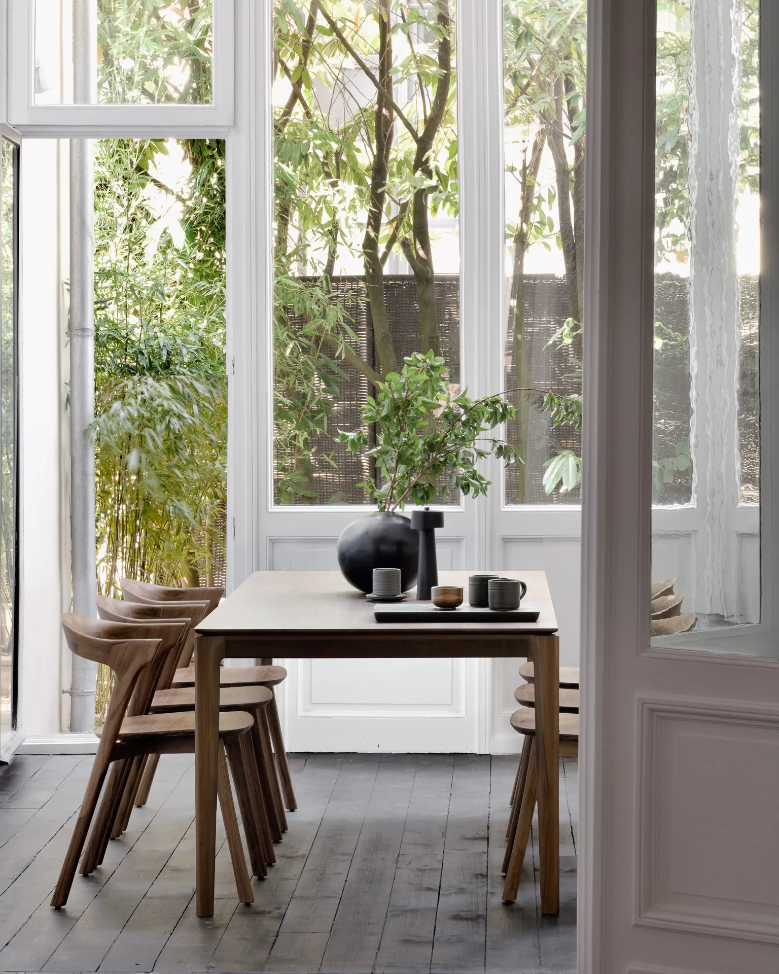 Bok dining table 220x95 cm, Lacquered teak brown Ethnicraft