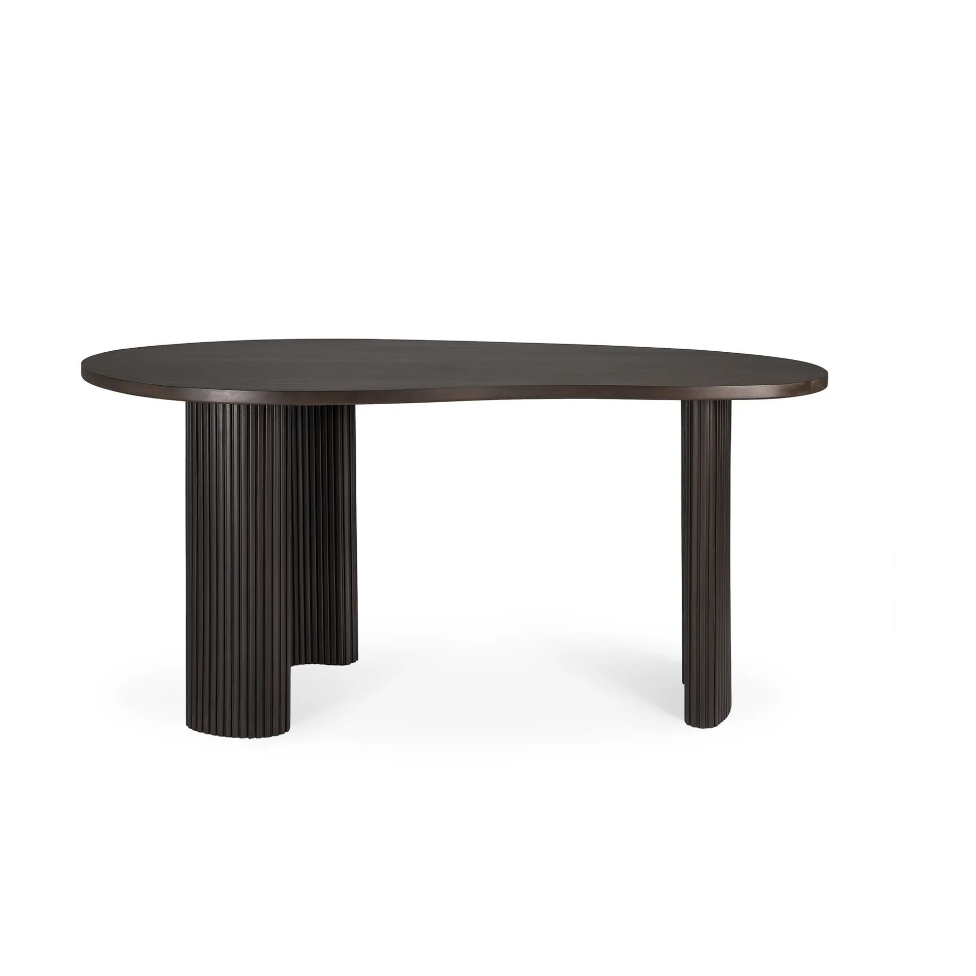 Boomerang desk 160x83x76 cm, Dark brown stained mahogany Ethnicraft