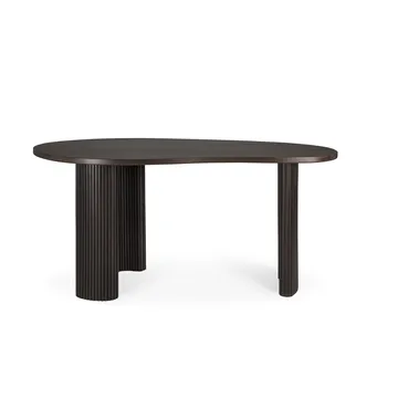 Boomerang desk 160x83x76 cm - Dark brown stained mahogany - Ethnicraft