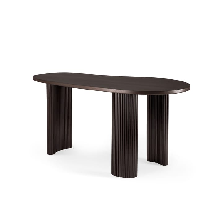 Boomerang desk 160x83x76 cm, Dark brown stained mahogany Ethnicraft