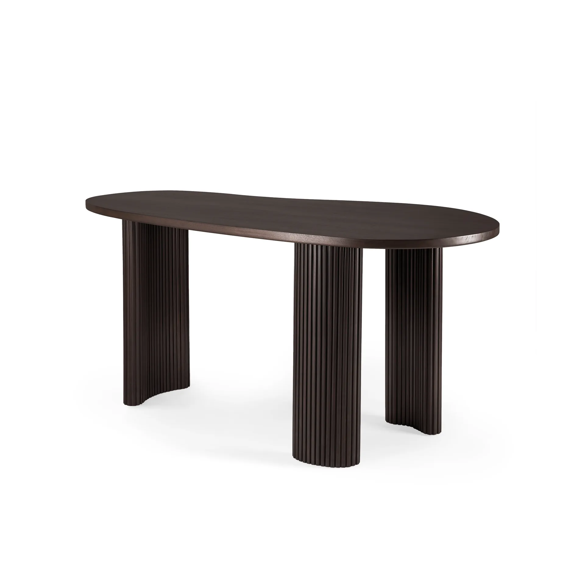 Boomerang desk, Dark brown stained mahogany,160x83x76 cm Ethnicraft