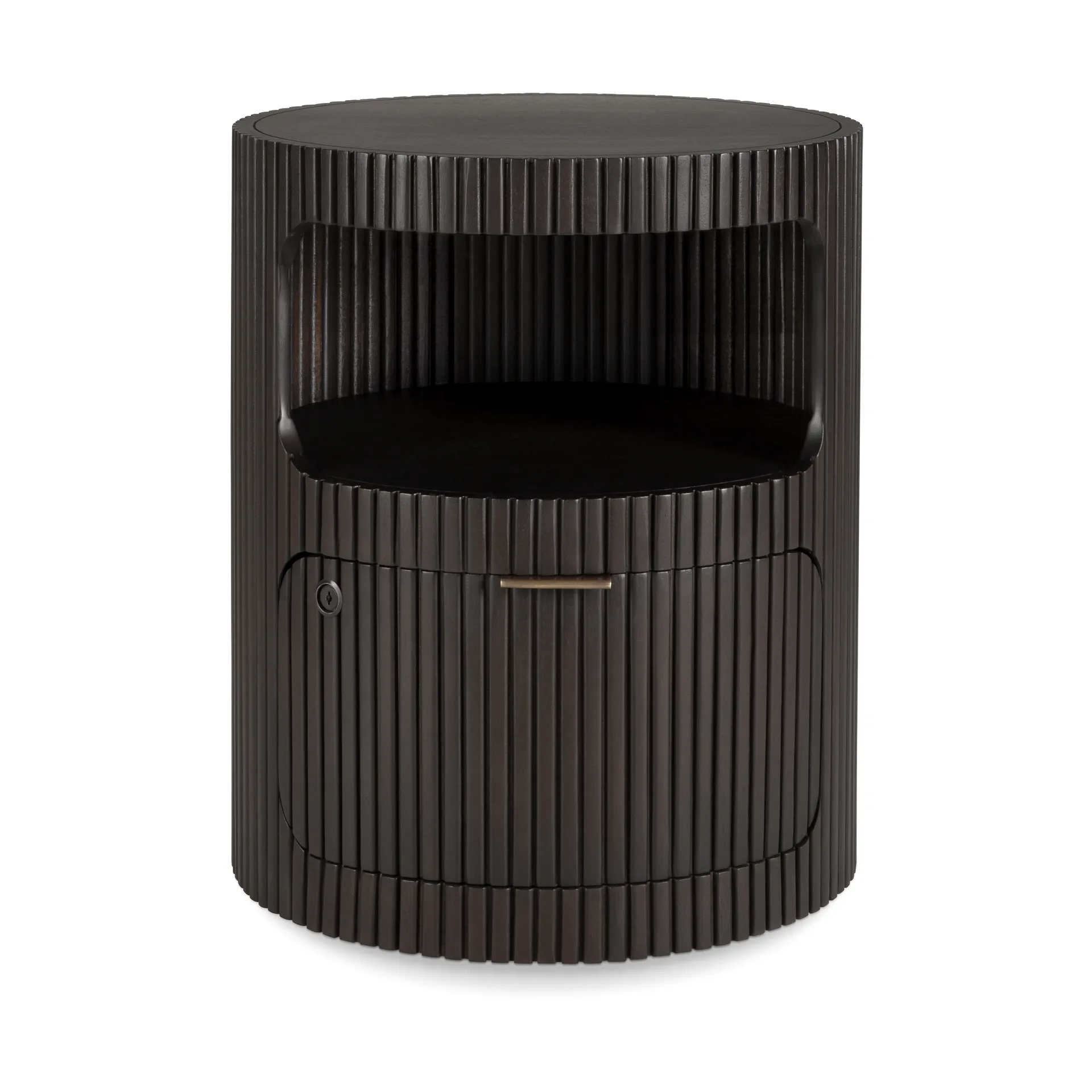 Boomerang drawer unit, Dark brown mahogany, Ø45 cm Ethnicraft