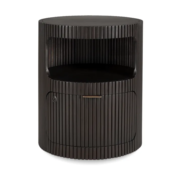 Boomerang drawer unit - Dark brown mahogany, Ø45 cm - Ethnicraft