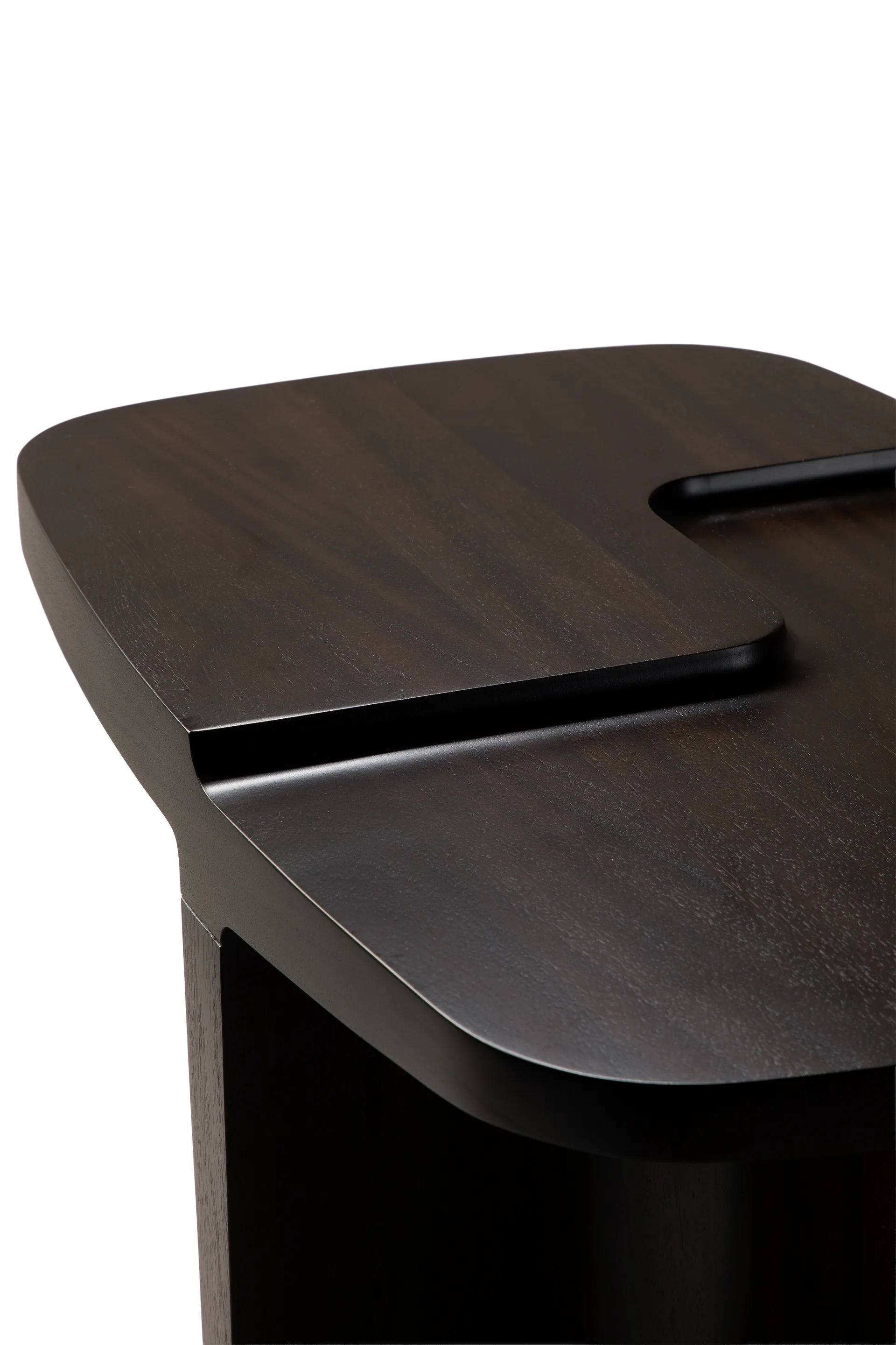 Brutalist side table, Rose brown mahogany, 60x40 cm Ethnicraft