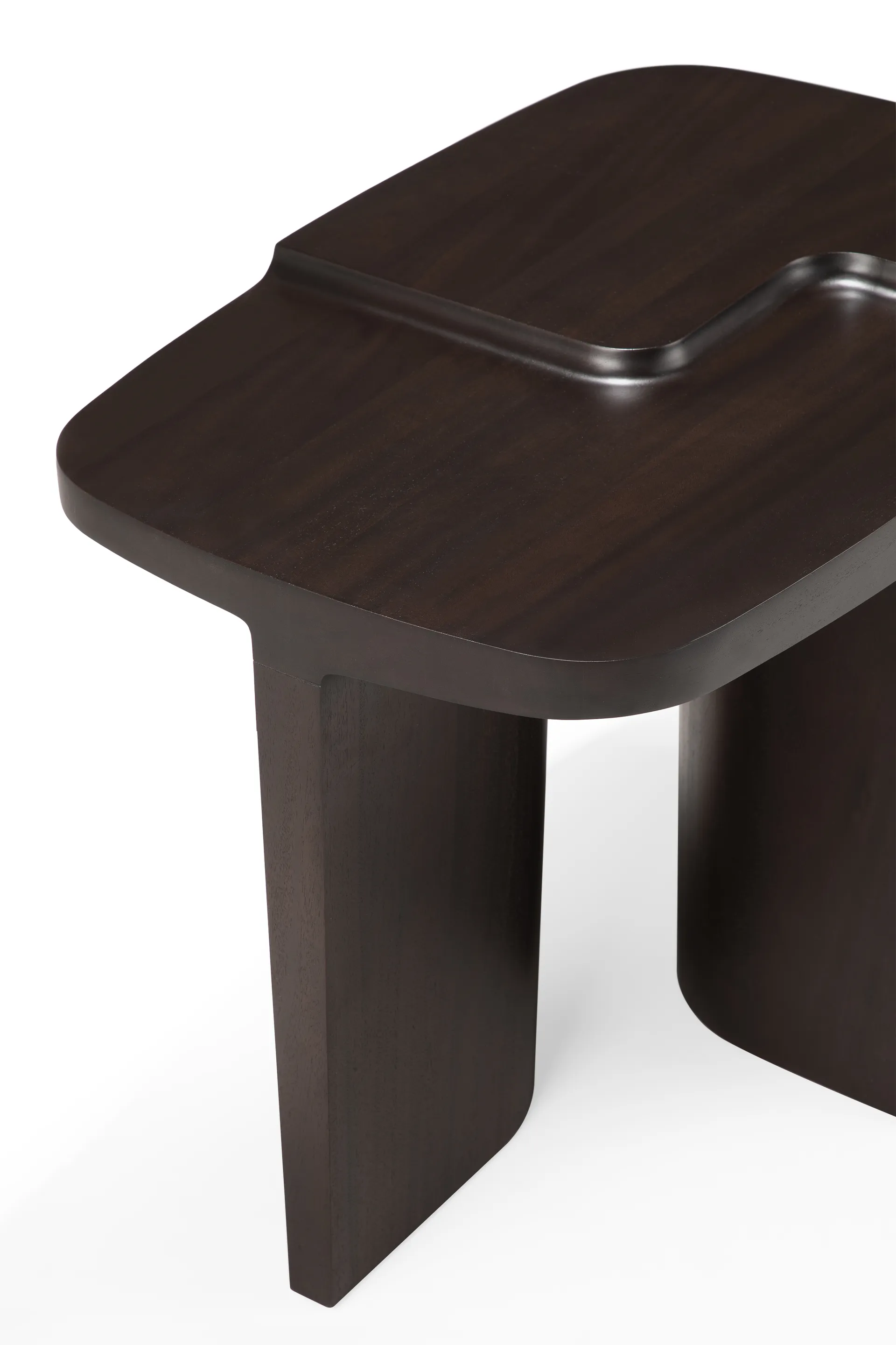 Brutalist side table, Rose brown mahogany, 60x40 cm Ethnicraft
