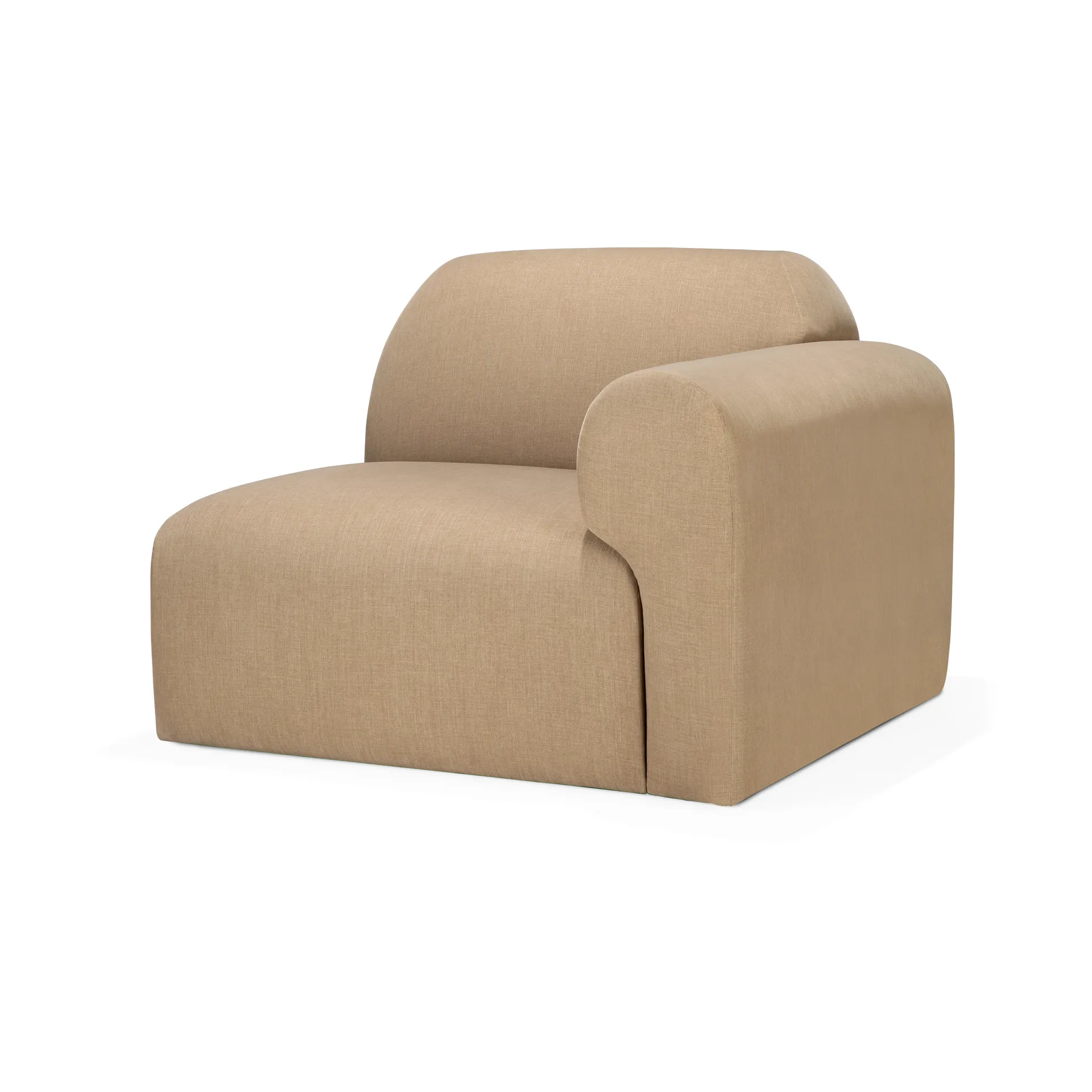 Bulky modular sofa end unit left armrest, Light sepia Ethnicraft