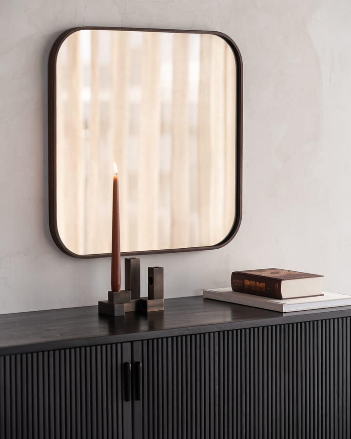 Camber wall mirror 60x60 cm, Bronze-wooden frame Ethnicraft