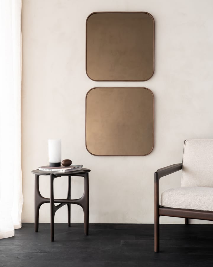 Camber wall mirror 60x60 cm, Bronze-wooden frame Ethnicraft