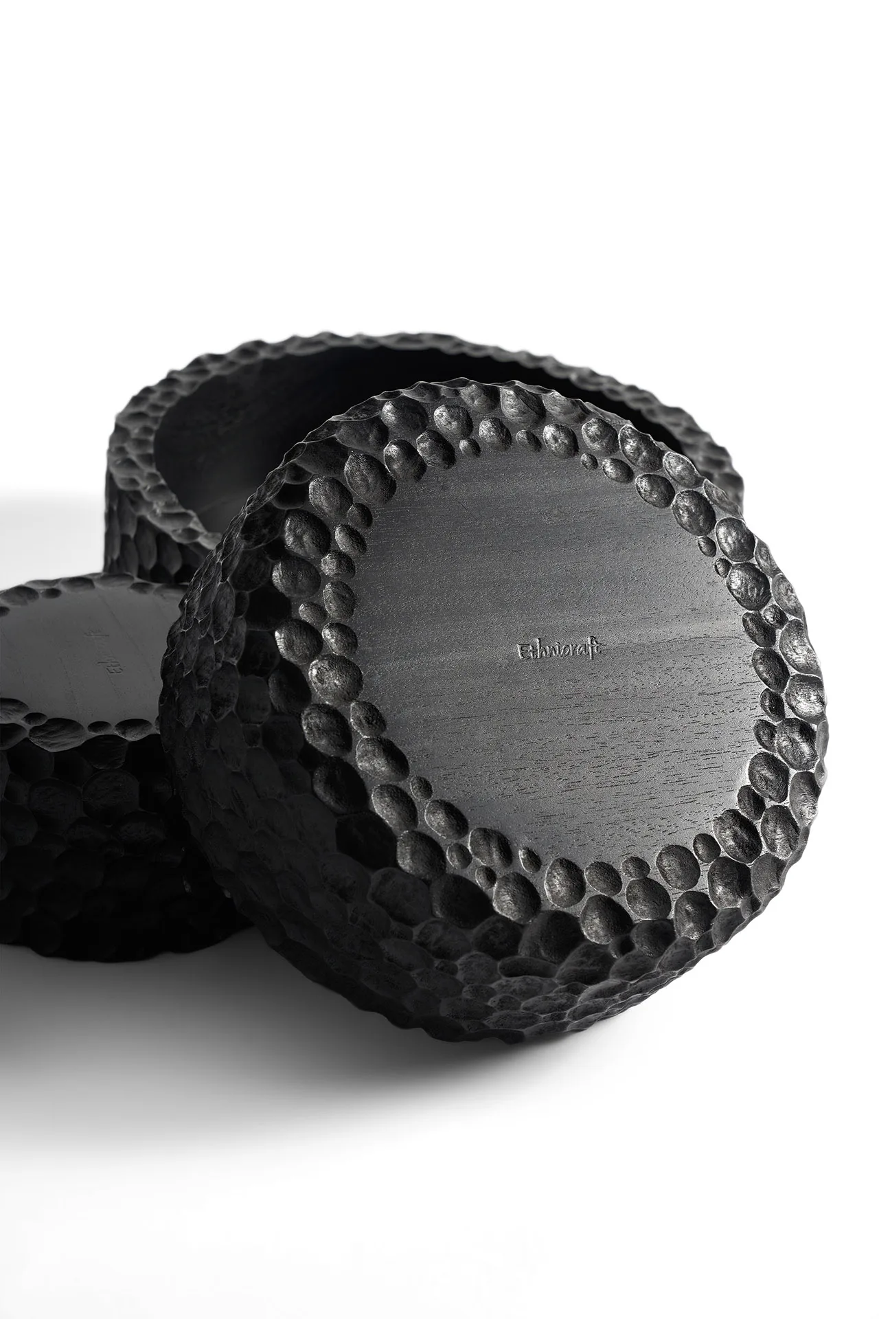 Chopped bowls set of 3, Lacquered mahogany Ethnicraft