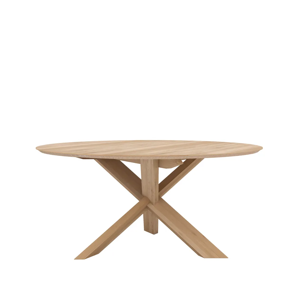 Ethnicraft Circle dining table Oak lacquer o163cm | Scandinavian Design | Dining tables | Beige