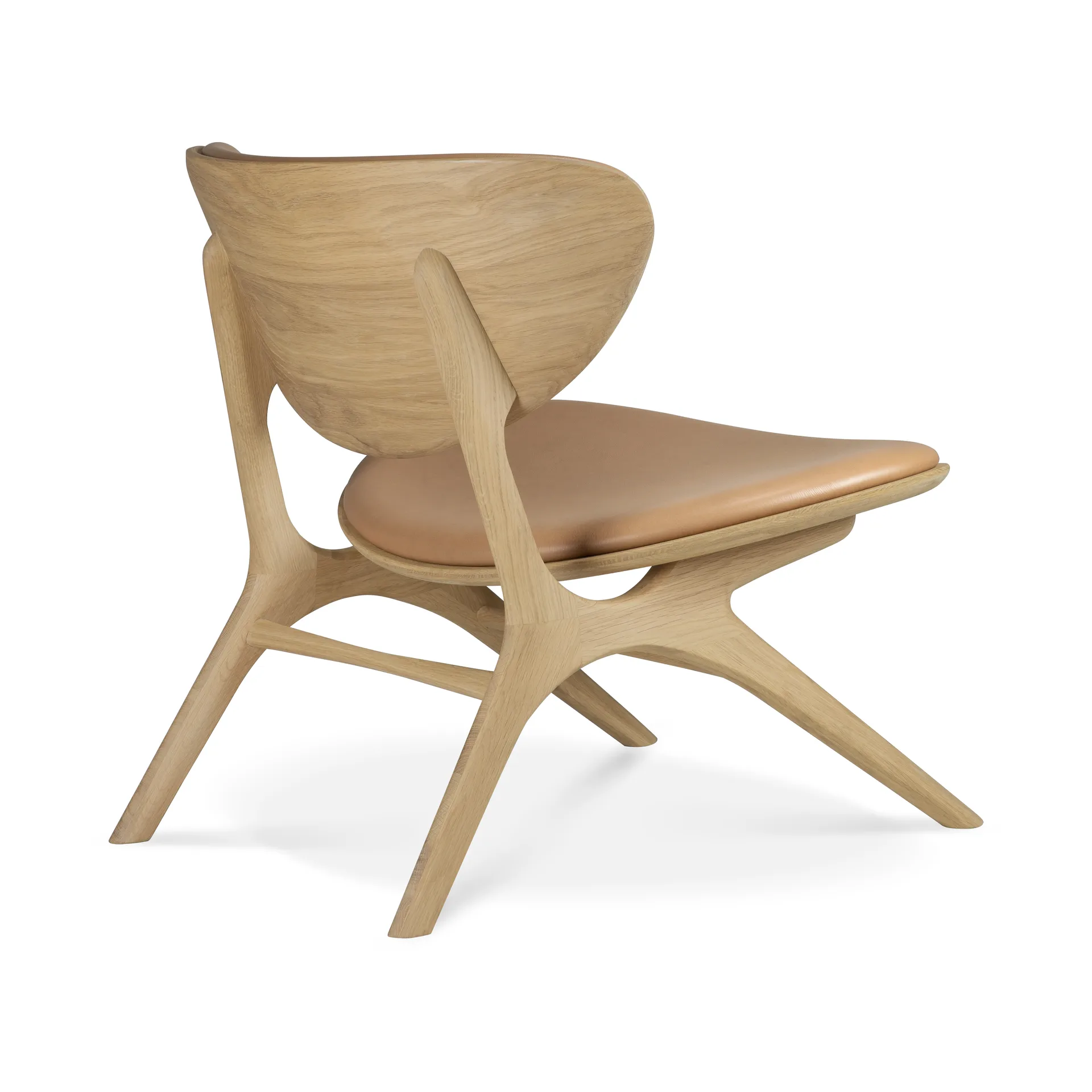 Eye lounge armchair, Lacquered oak-leather Sienna Ethnicraft