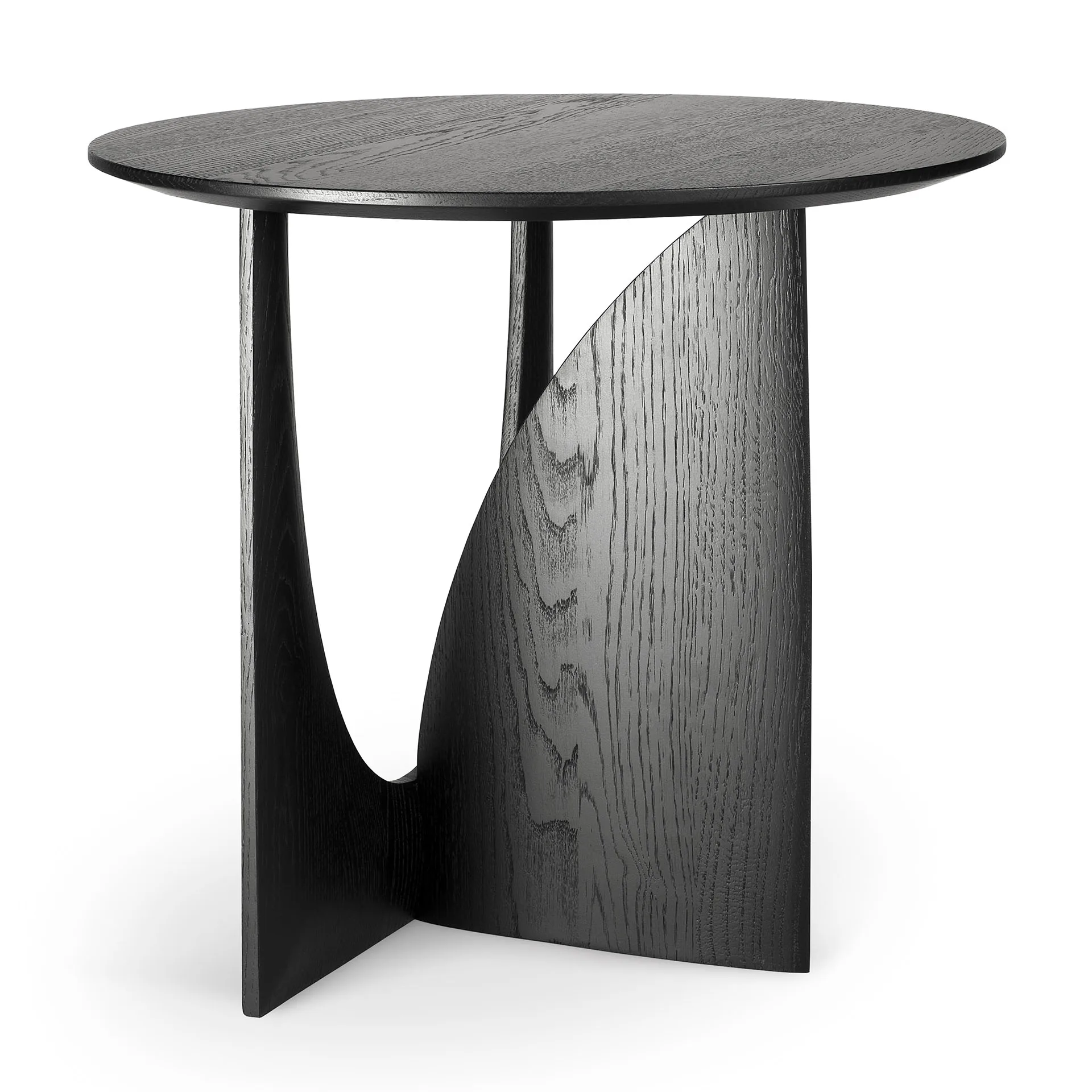Geometric side table, Black oak Ø51 Ethnicraft