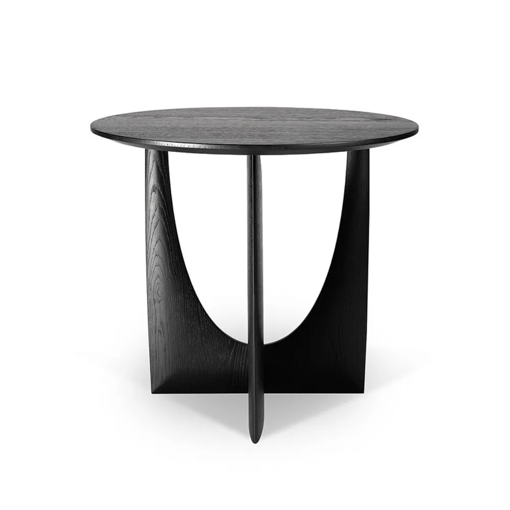 Geometric side table, Black oak Ø51 Ethnicraft