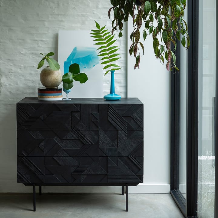 Graphic dresser 87x100 cm, Black teak Ethnicraft