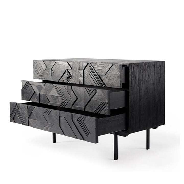 Graphic dresser 87x100 cm, Black teak Ethnicraft