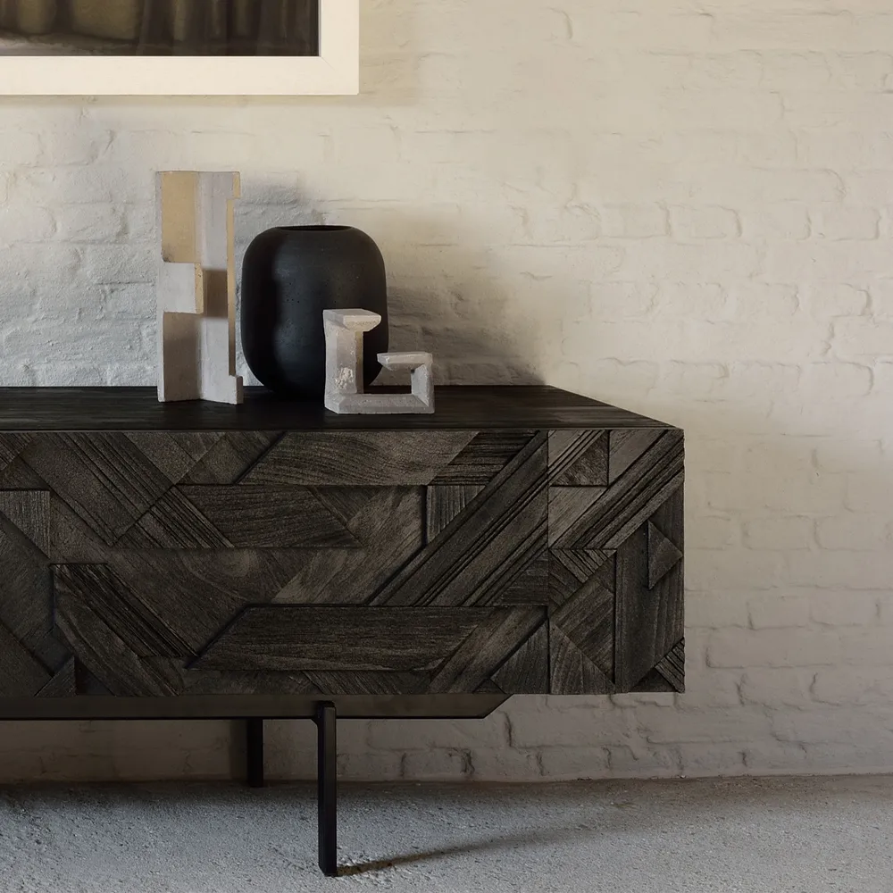 Graphic media cabinet, Black 162 cm Ethnicraft