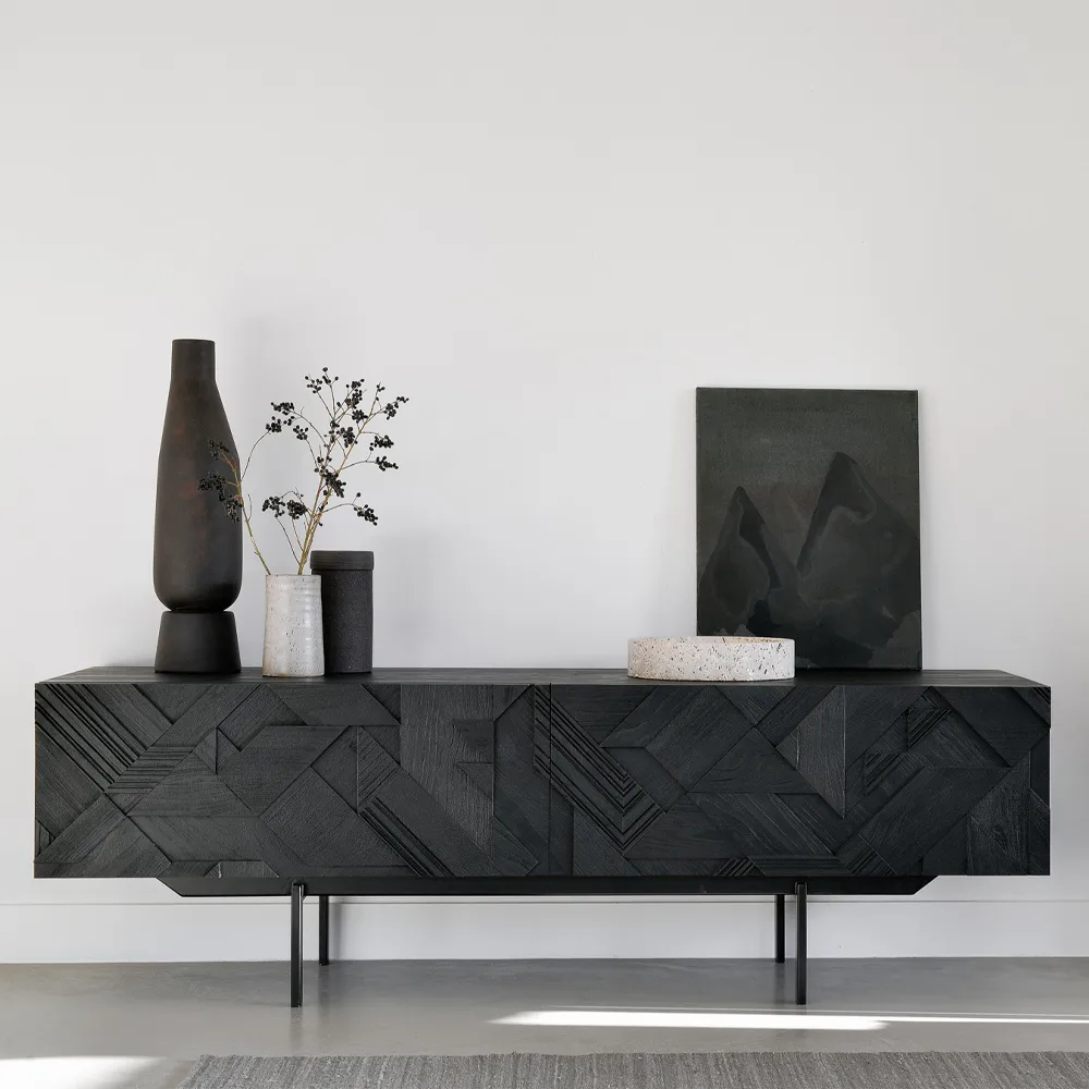 Graphic media cabinet, Black 162 cm Ethnicraft