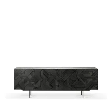 Graphic sideboard - Teak black 4 doors - Ethnicraft