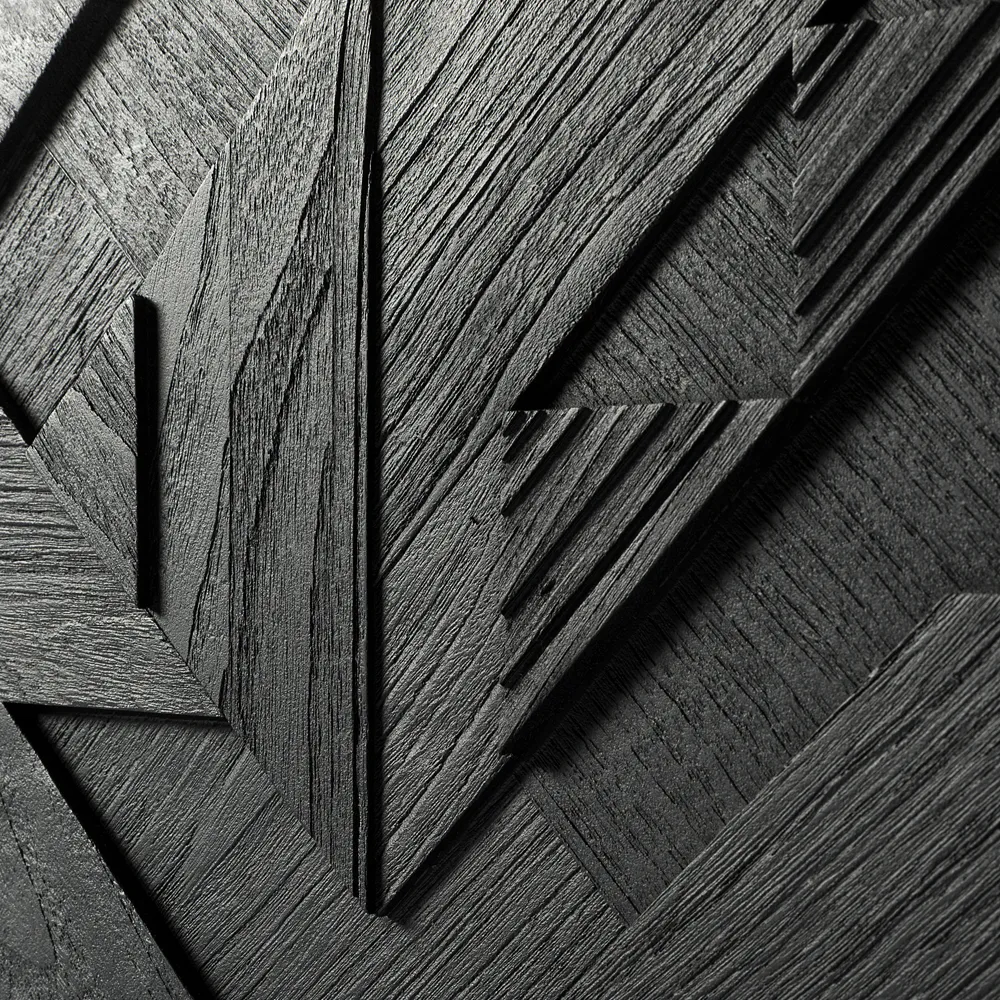 Graphic sideboard, Teak black 4 doors Ethnicraft