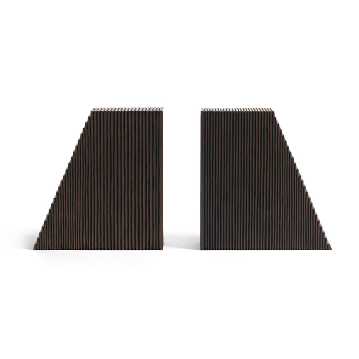 Grooves bookends 2-pack - Mahogany dark brown - Ethnicraft