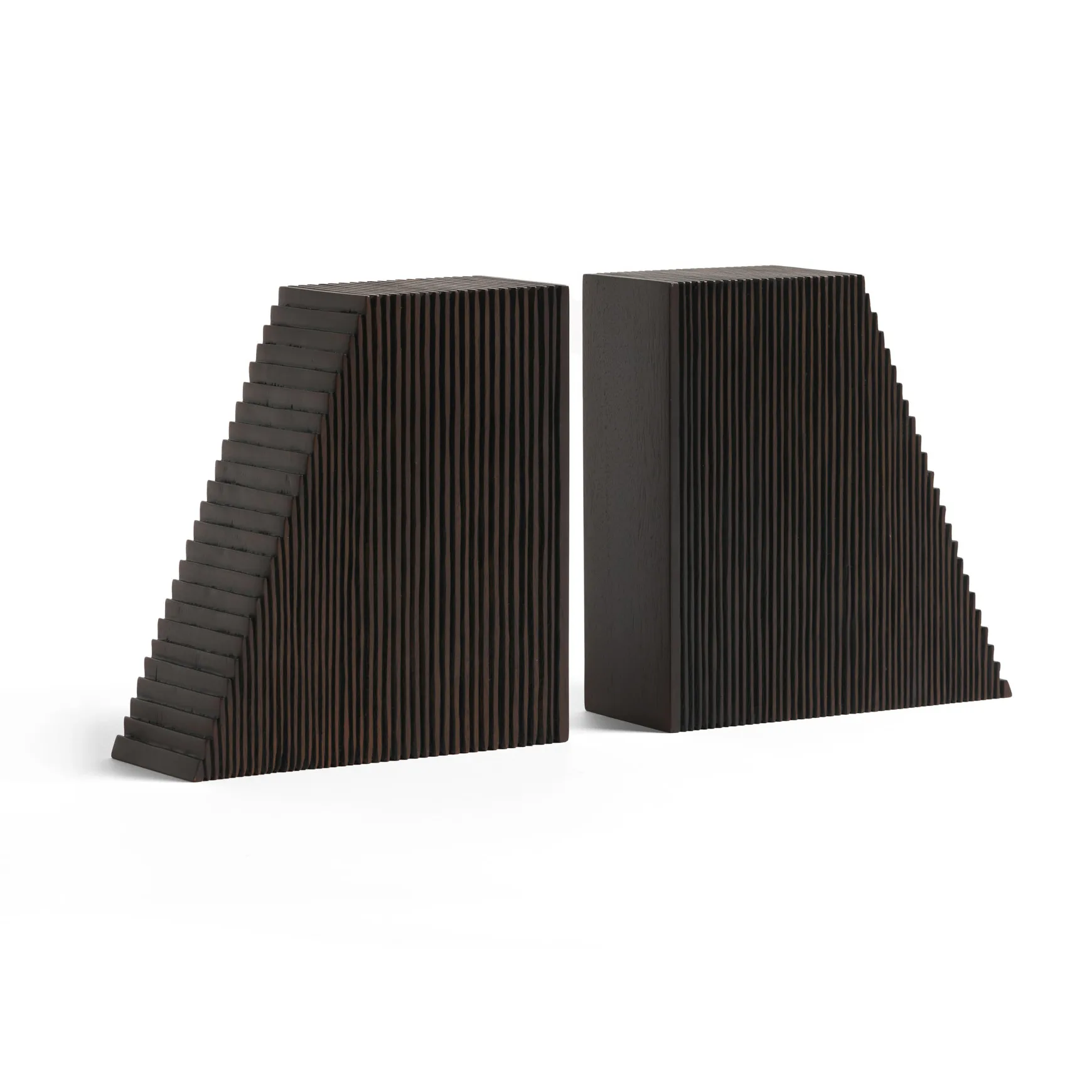 Grooves bookends 2-pack, Mahogany dark brown Ethnicraft