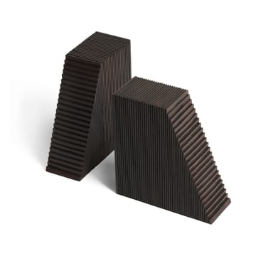 Grooves bookends 2-pack - Mahogany dark brown - Ethnicraft