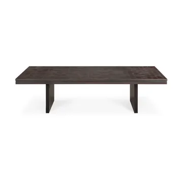 Grooves coffee table - Off black teak, 135x65 cm - Ethnicraft