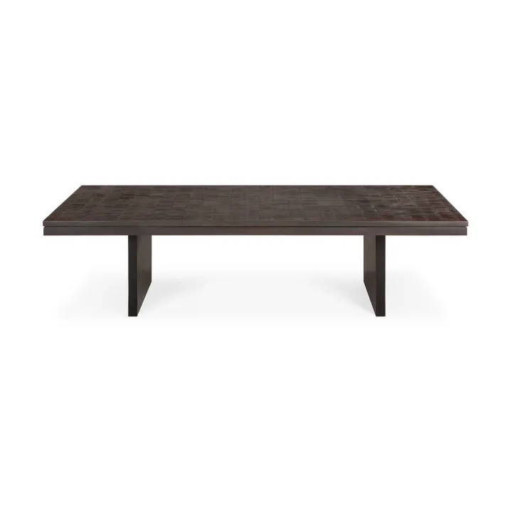 Grooves coffee table - Off black teak, 135x65 cm - Ethnicraft