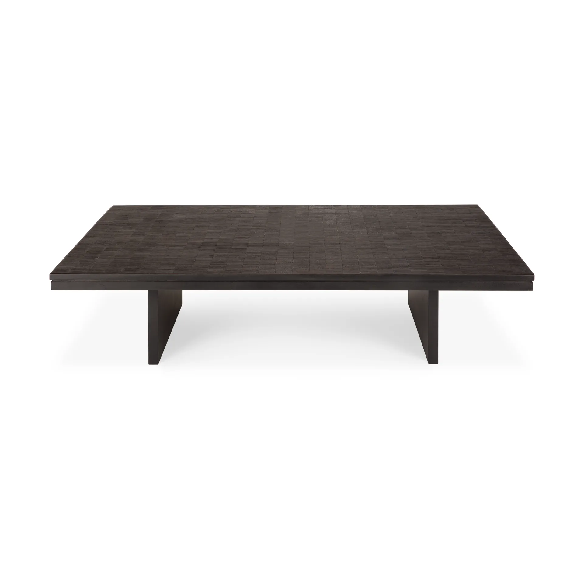 Grooves coffee table, Off black teak, 140x110 cm Ethnicraft