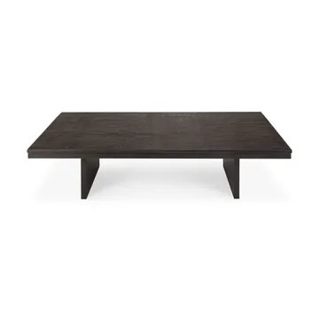 Grooves coffee table - Off black teak, 140x110 cm - Ethnicraft