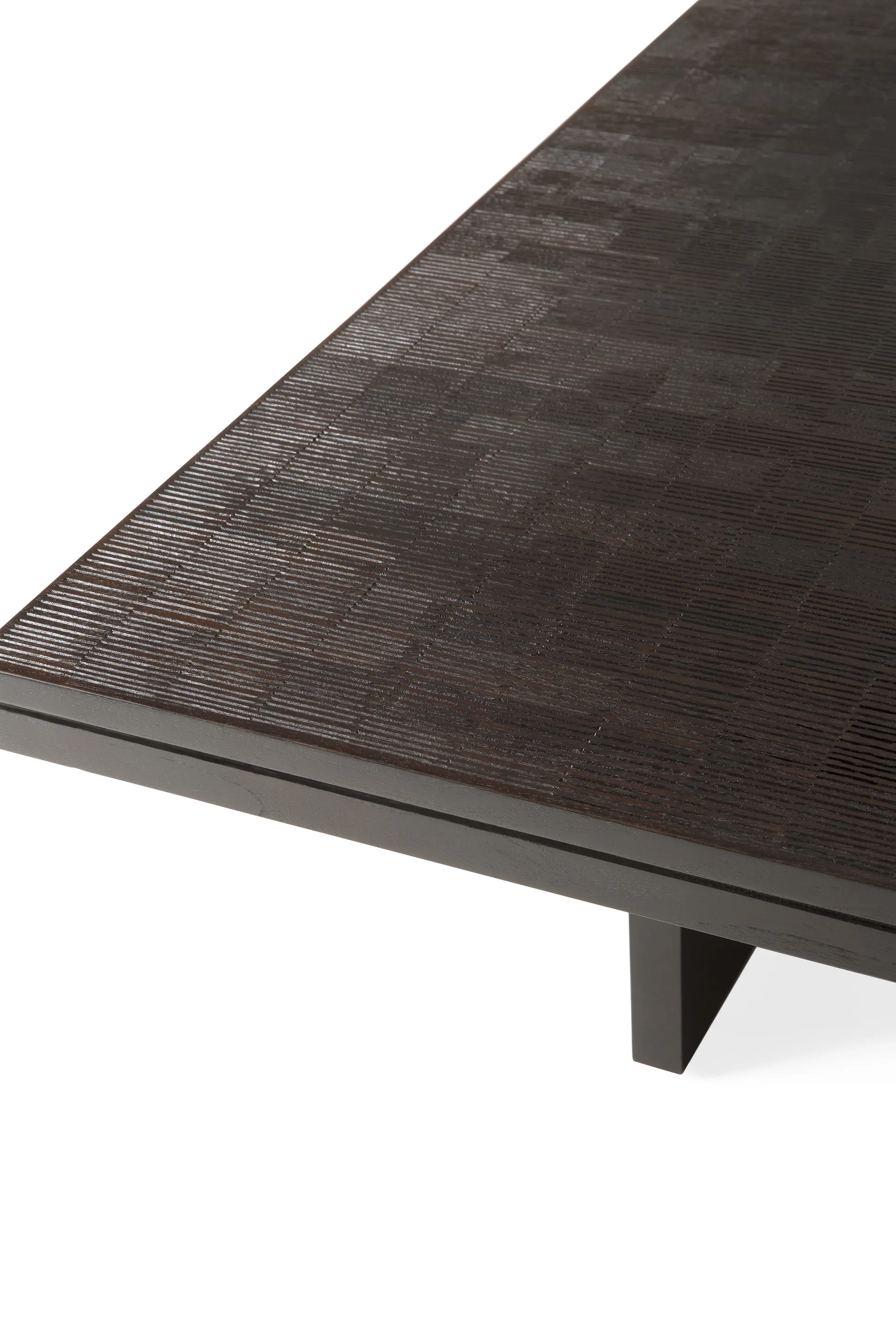 Grooves coffee table, Off-black teak, 170x120 cm Ethnicraft