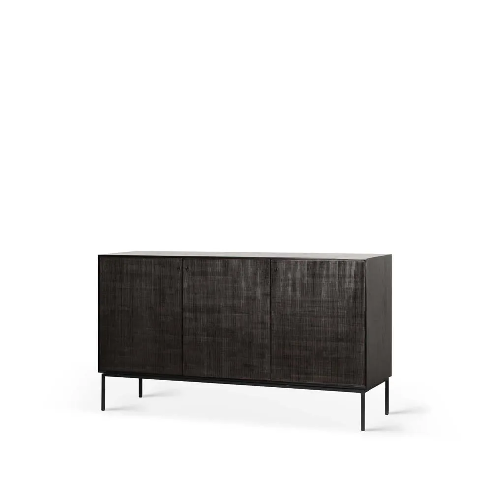 Grooves sideboard, Black 3 doors Ethnicraft