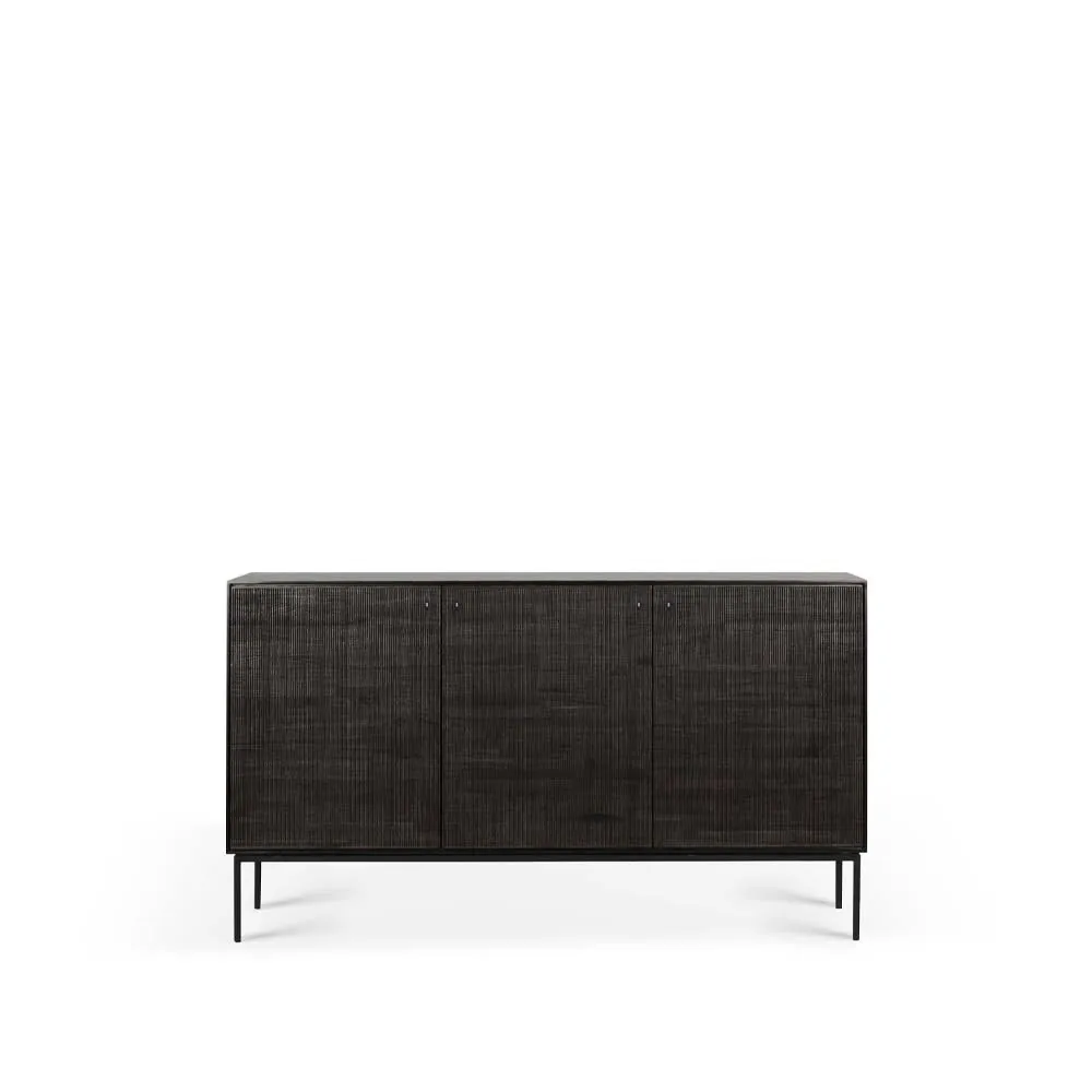 Grooves sideboard, Black 3 doors Ethnicraft