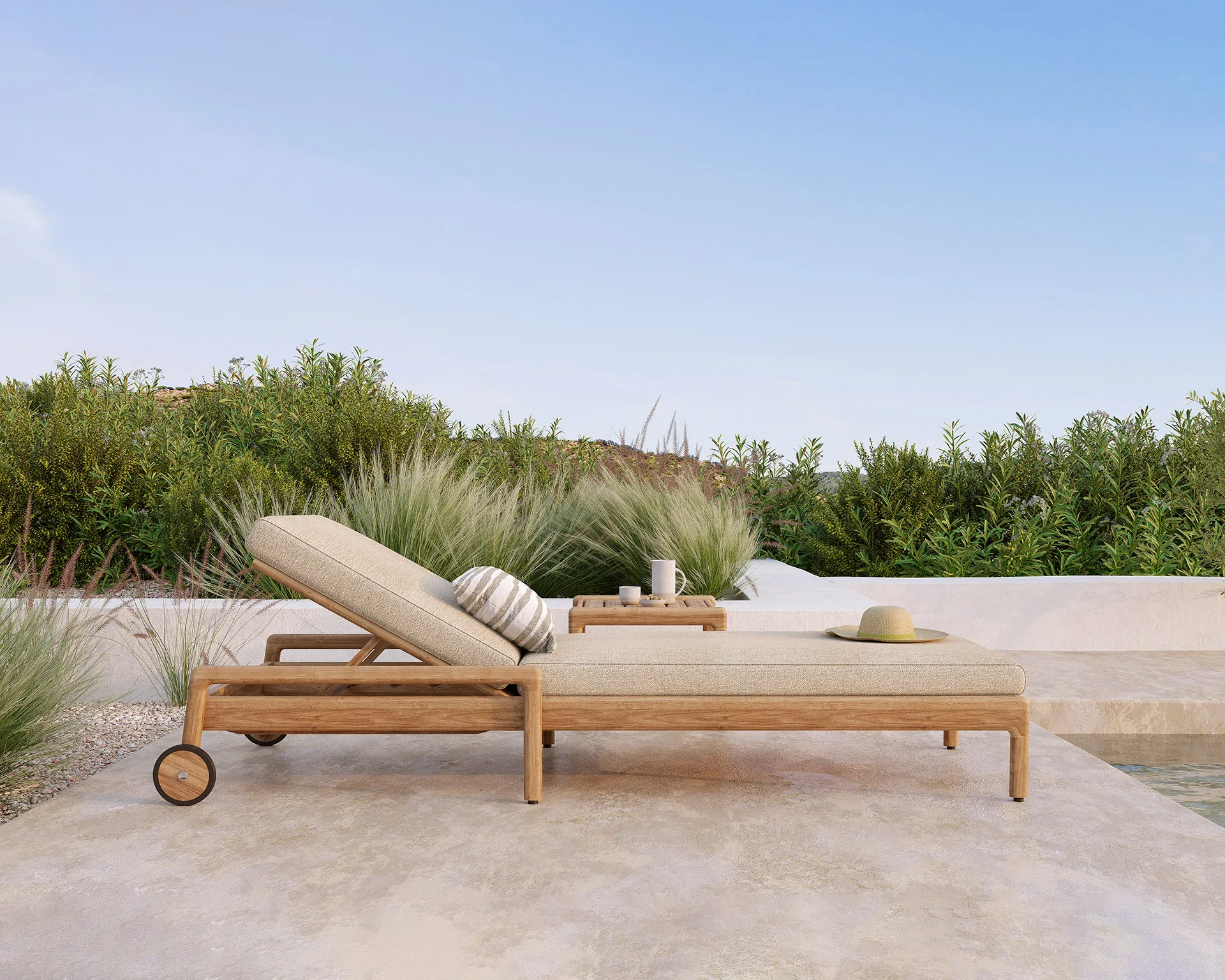 Jack outdoor cushion for sunbed, Natural Ethnicraft