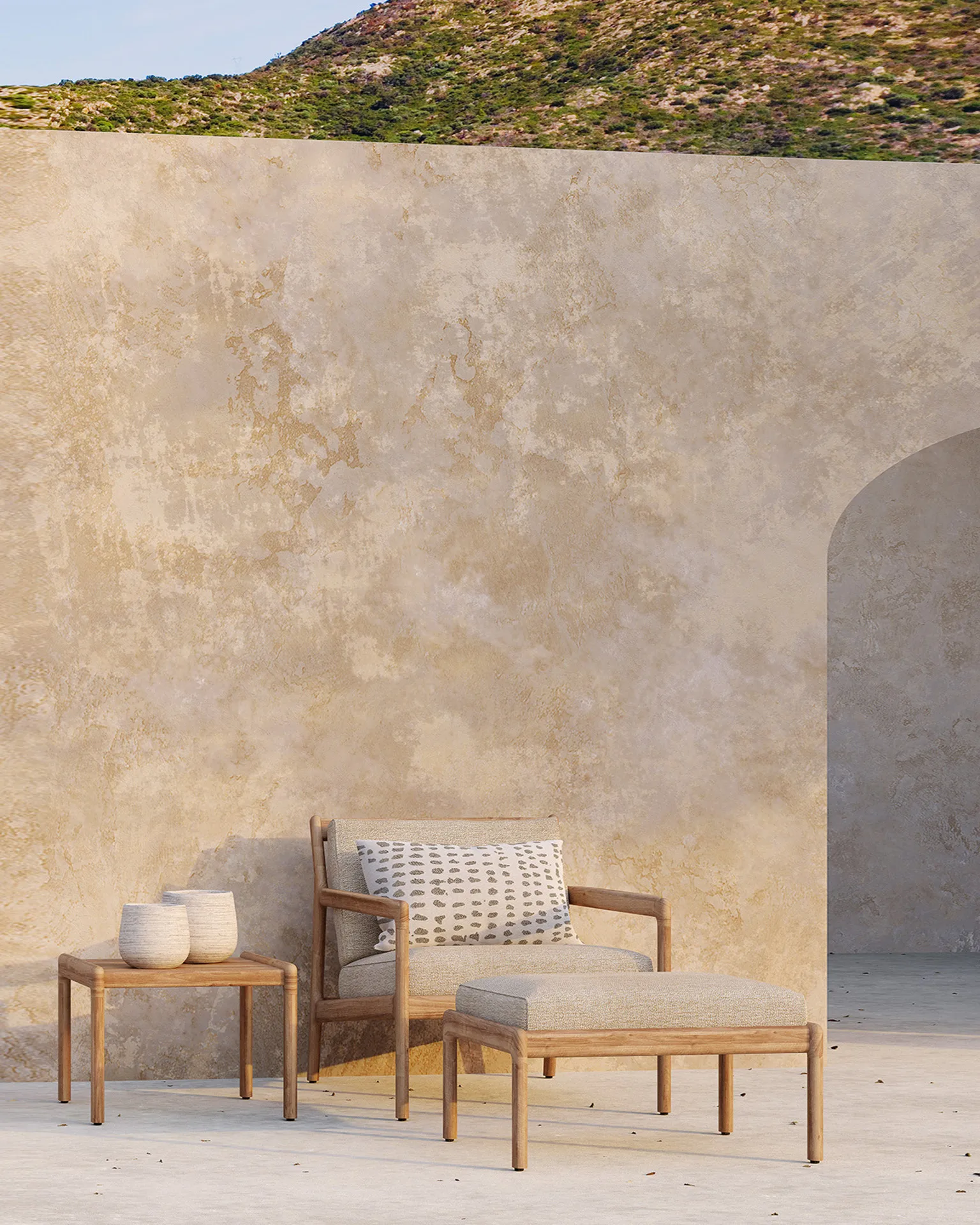 Jack outdoor footstool teak, Natural Ethnicraft