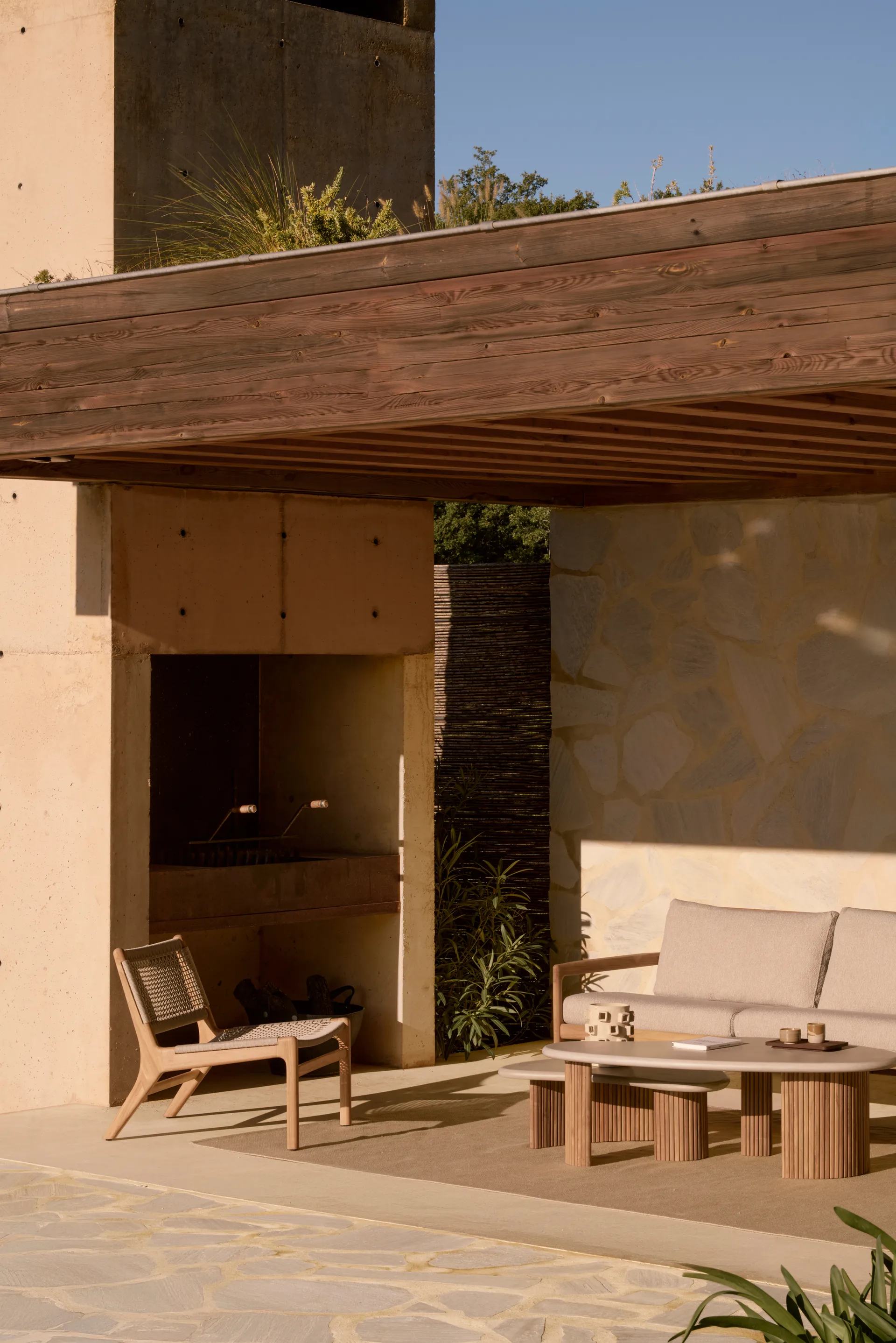 Jack outdoor lounge armchair teak, Beige Ethnicraft