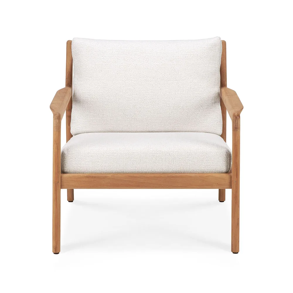 Ethnicraft Jack outdoor lounge armchair teak Off-white