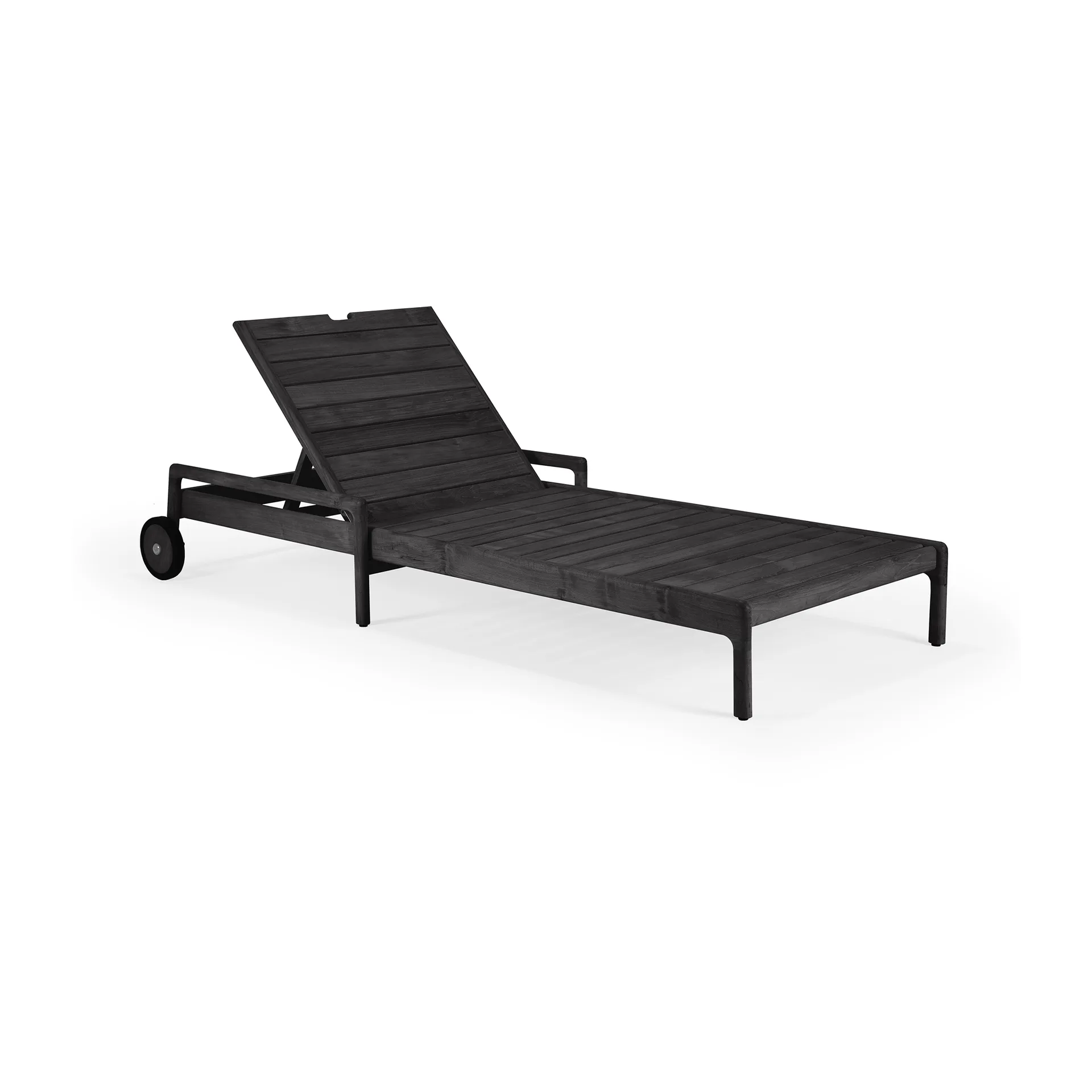 Jack outdoor sunbed black stained teak, Excl. cushion Ethnicraft