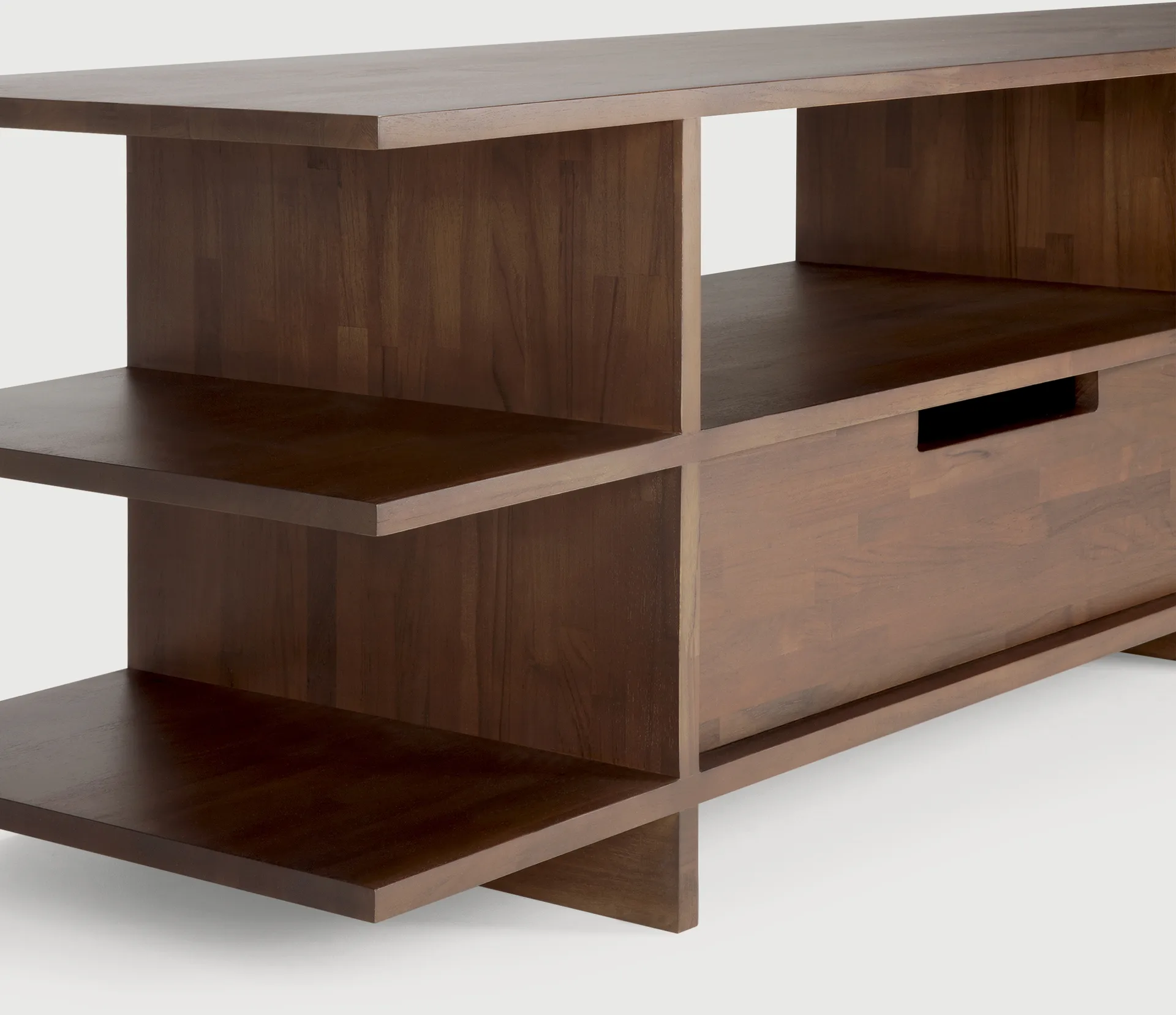 Kabuki media unit, Dark stained teak Ethnicraft