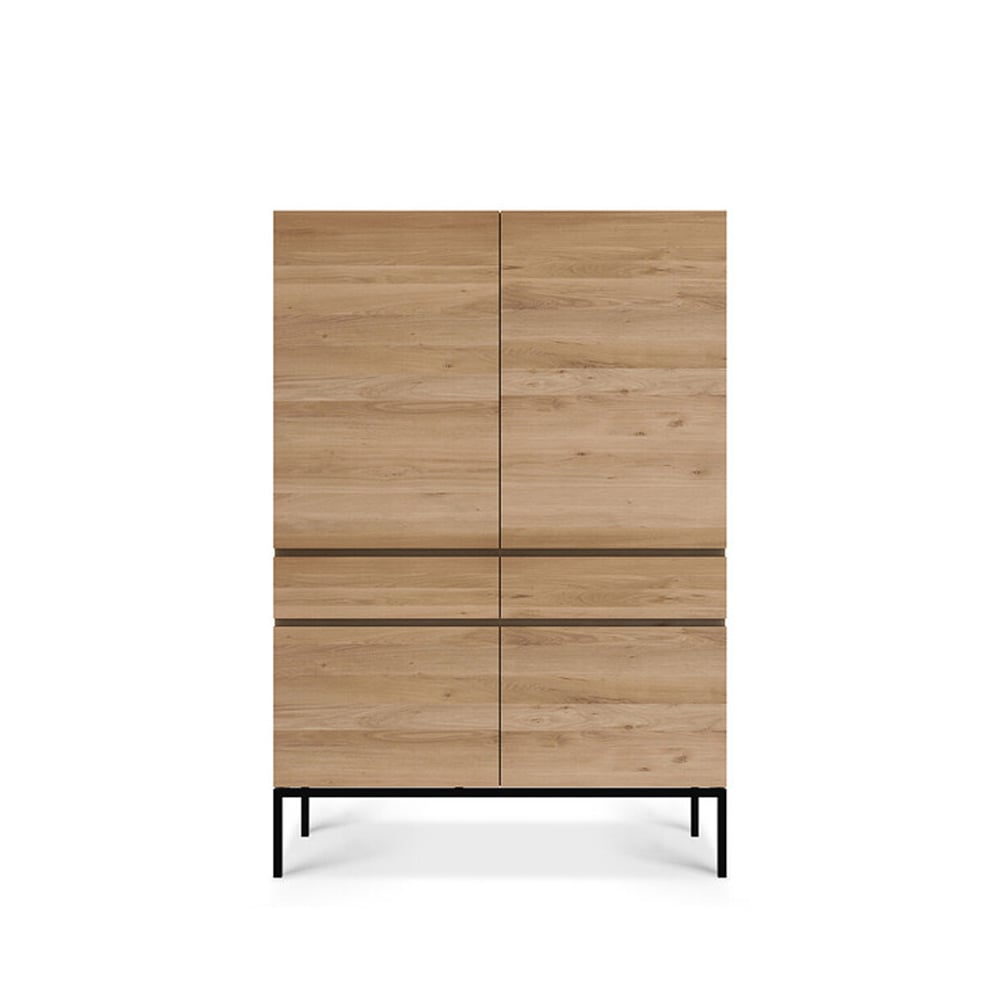 Ethnicraft Ligna cabinet Oiled oak-Black steel | Scandinavian Design | Display & glass cabinets | Beige
