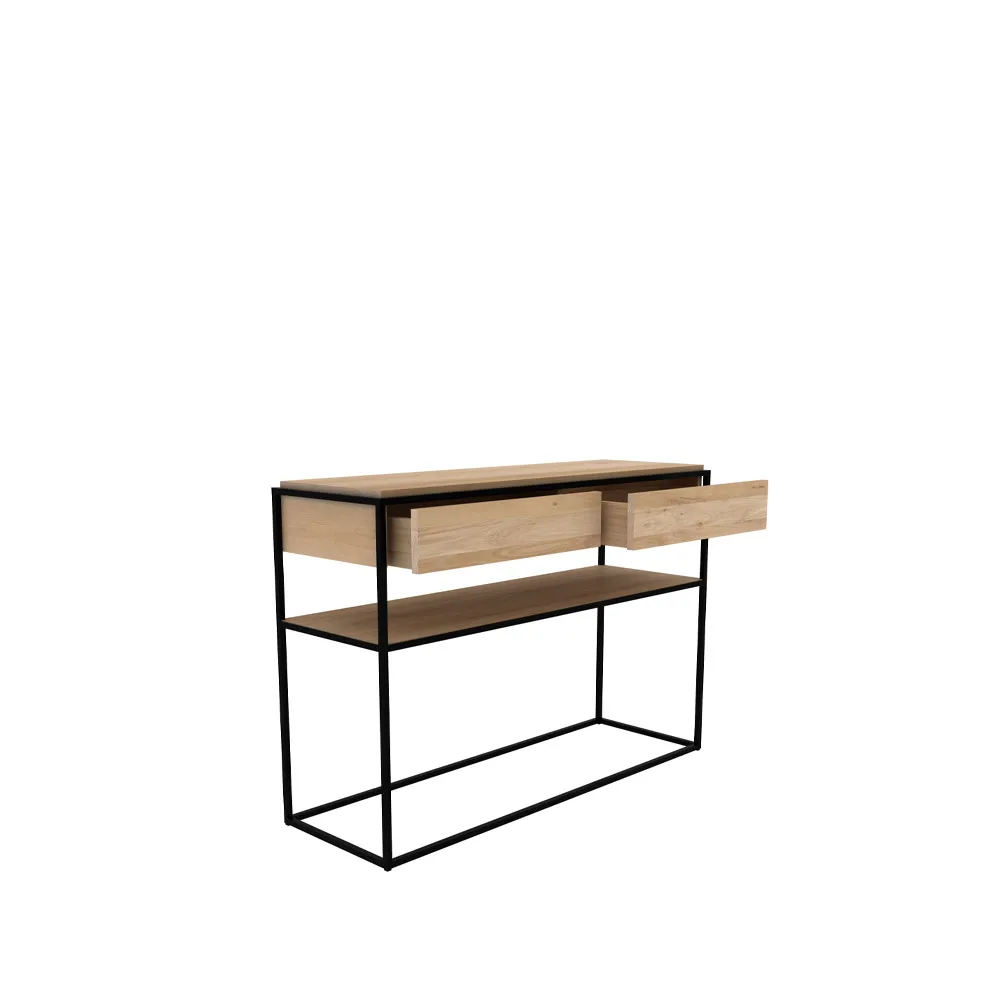 Monolit console table 122x40 cm, Oak-Black Ethnicraft