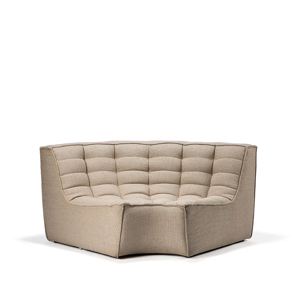 N701 corner module rounded 90°, Fabric beige Ethnicraft