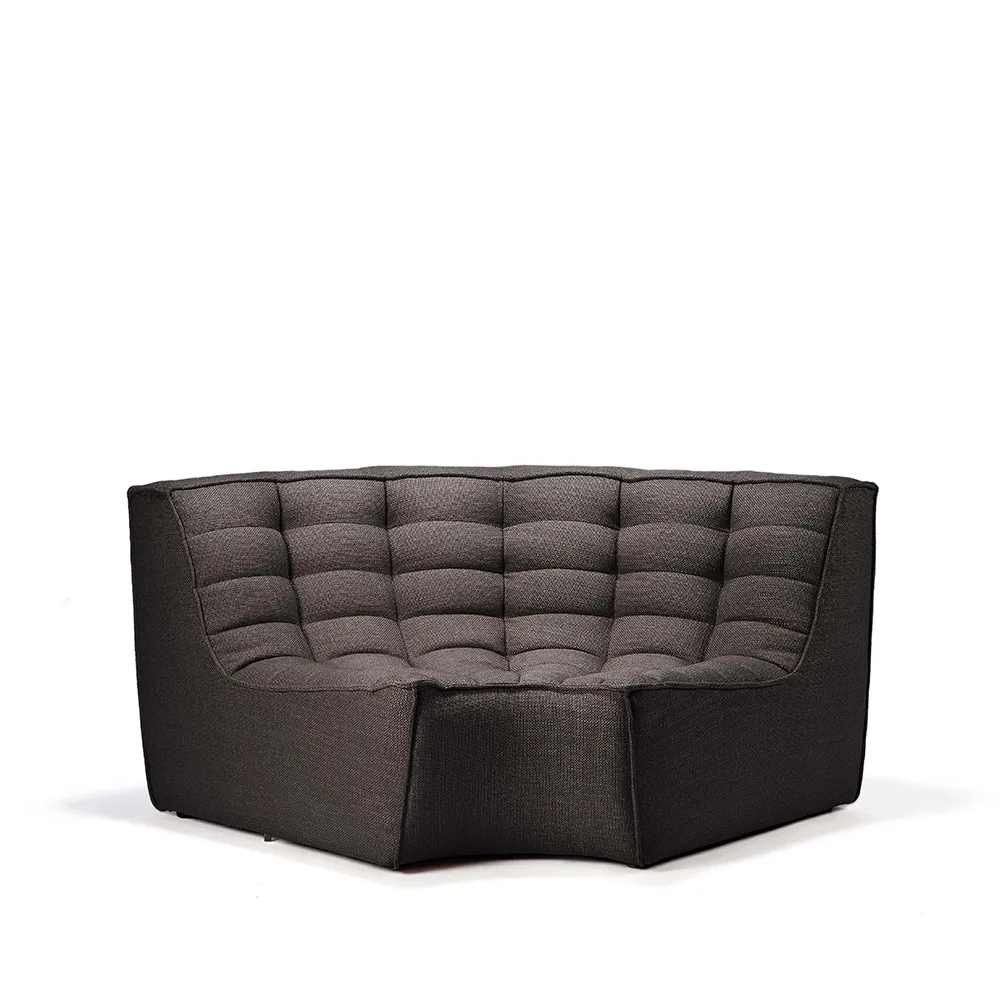 N701 corner module rounded 90°, Fabric dark grey Ethnicraft