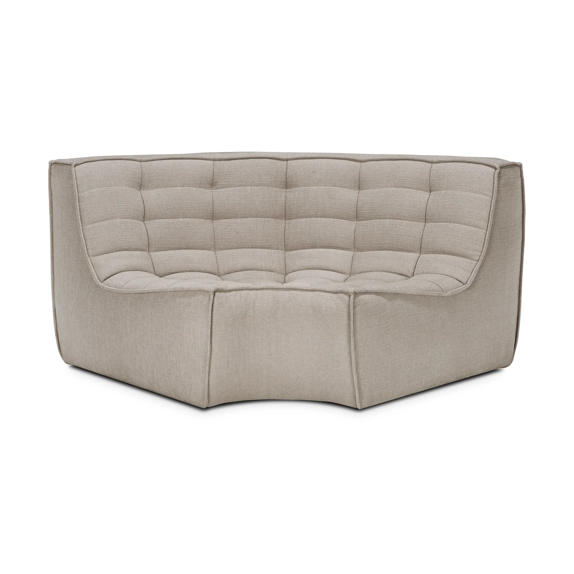 N701 corner module rounded 90°, Fabric Ecru beige Ethnicraft