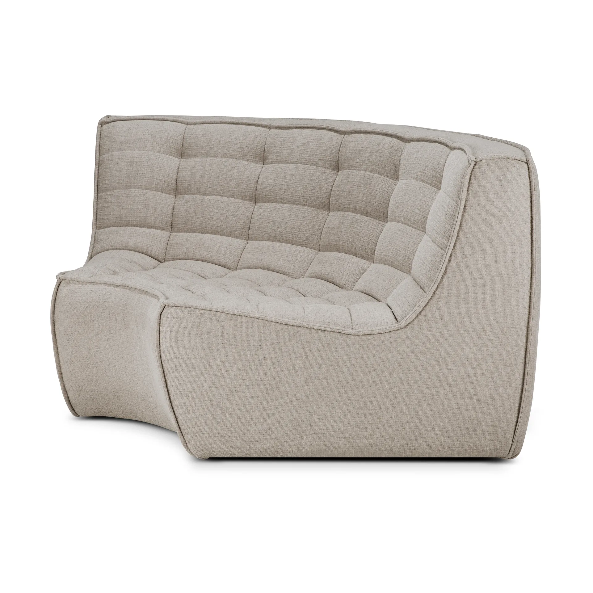 N701 corner module rounded 90°, Fabric Ecru beige Ethnicraft