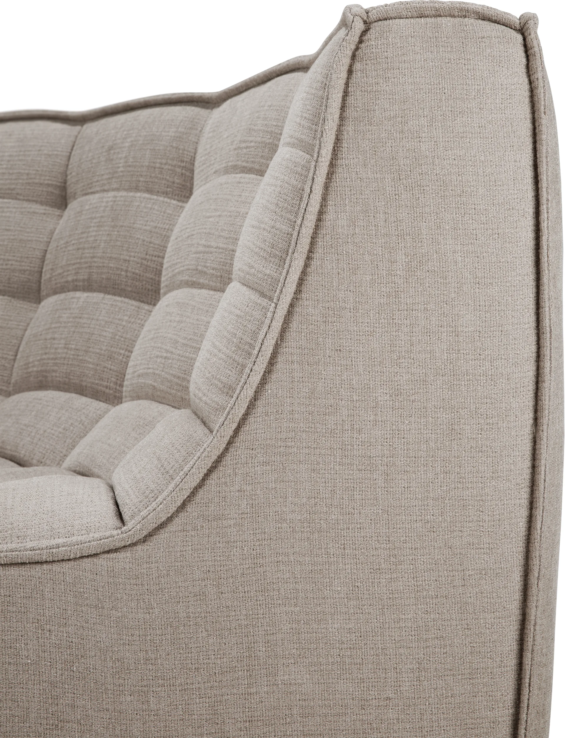 N701 corner module rounded 90°, Fabric Ecru beige Ethnicraft