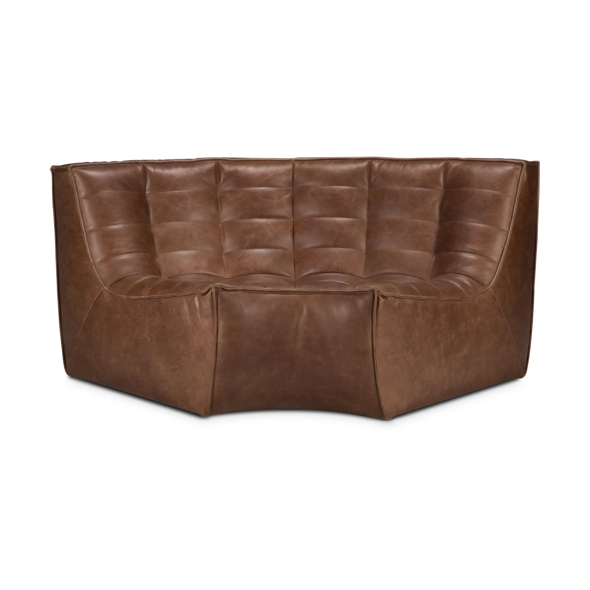 N701 corner module rounded 90°, Leather Chestnut Ethnicraft