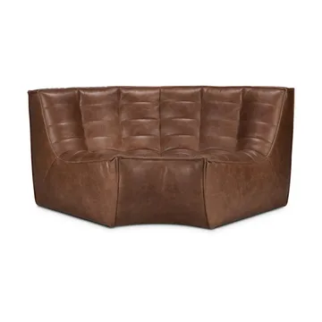 N701 corner module rounded 90° - Leather Chestnut - Ethnicraft